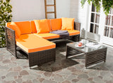 Safavieh Likoma Wicker 3 Piece Outdoor Set Brown/Orange/White PAT2007B