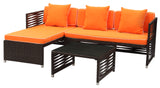 Safavieh Likoma Wicker 3 Piece Outdoor Set Brown/Orange/White PAT2007B