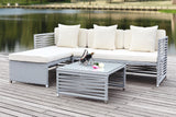 Safavieh Likoma Wicker 3 Piece Outdoor Set Grey/Beige/White PAT2007D