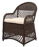 Safavieh Davies Wicker Arm Chair With Cushion Brown/Beige PAT2510B