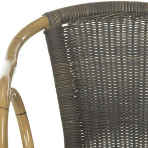 Safavieh DAGNY Arm Chairs - Elegant Retro-Chic Design for Indoor & Outdoor Relaxation and Comfort Chocolate PAT4000A-SET2