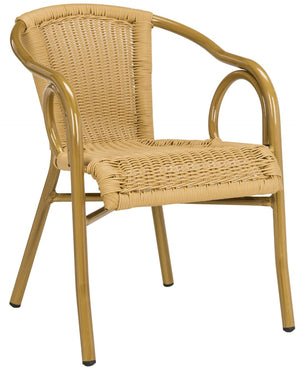 Safavieh DAGNY Arm Chairs - Elegant Retro-Chic Design for Indoor & Outdoor Relaxation and Comfort Natural PAT4000B-SET2