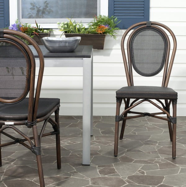 Safavieh ESBEN Side Chairs - Elegant Bistro Style for Indoor/Outdoor Use, Lightweight & Weather-Resistant Pair PAT4002A-SET2