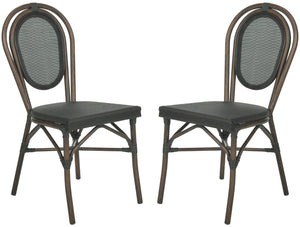 Safavieh ESBEN Side Chairs - Elegant Bistro Style for Indoor/Outdoor Use, Lightweight & Weather-Resistant Pair PAT4002A-SET2