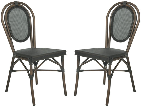 Safavieh ESBEN Side Chairs - Elegant Bistro Style for Indoor/Outdoor Use, Lightweight & Weather-Resistant Pair PAT4002A-SET2