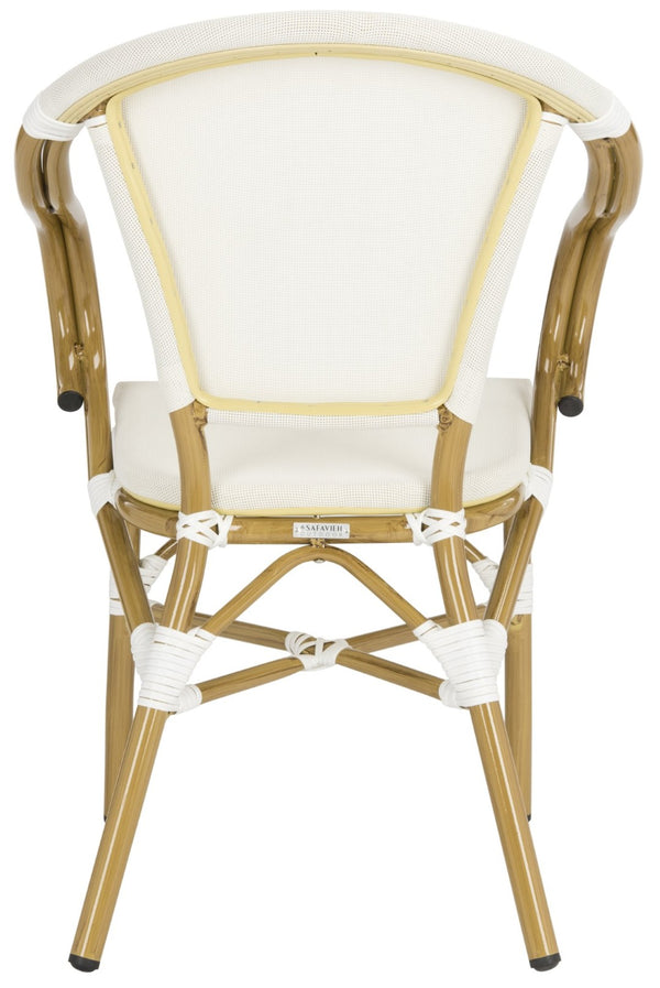 Safavieh KARINE Arm Chairs Set of 2 - Beige Peacock-Inspired Outdoor Seating for Patios, Decks & Pools PAT4003B-SET2
