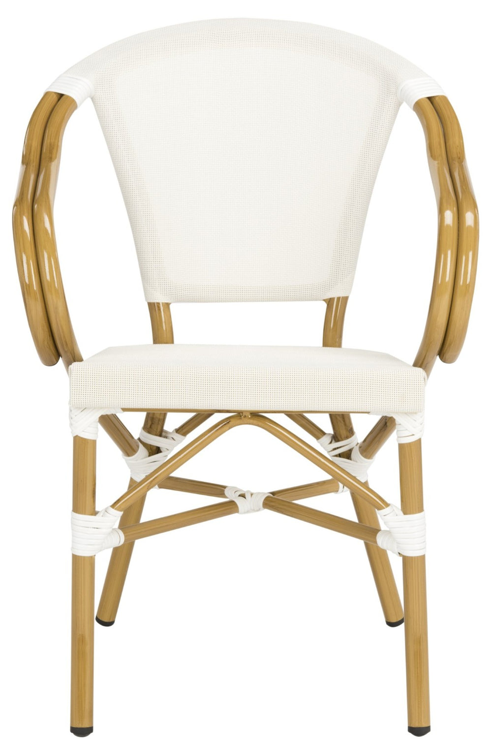 Safavieh KARINE Arm Chairs Set of 2 - Beige Peacock-Inspired Outdoor Seating for Patios, Decks & Pools PAT4003B-SET2