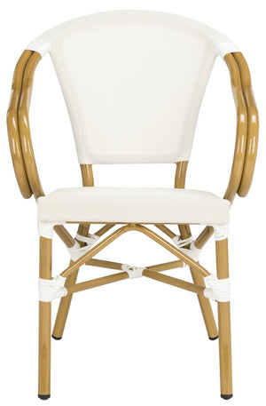 Safavieh KARINE Arm Chairs Set of 2 - Beige Peacock-Inspired Outdoor Seating for Patios, Decks & Pools PAT4003B-SET2