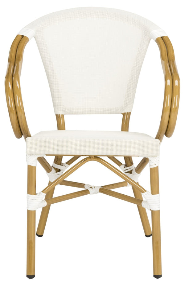 Safavieh KARINE Arm Chairs Set of 2 - Beige Peacock-Inspired Outdoor Seating for Patios, Decks & Pools PAT4003B-SET2