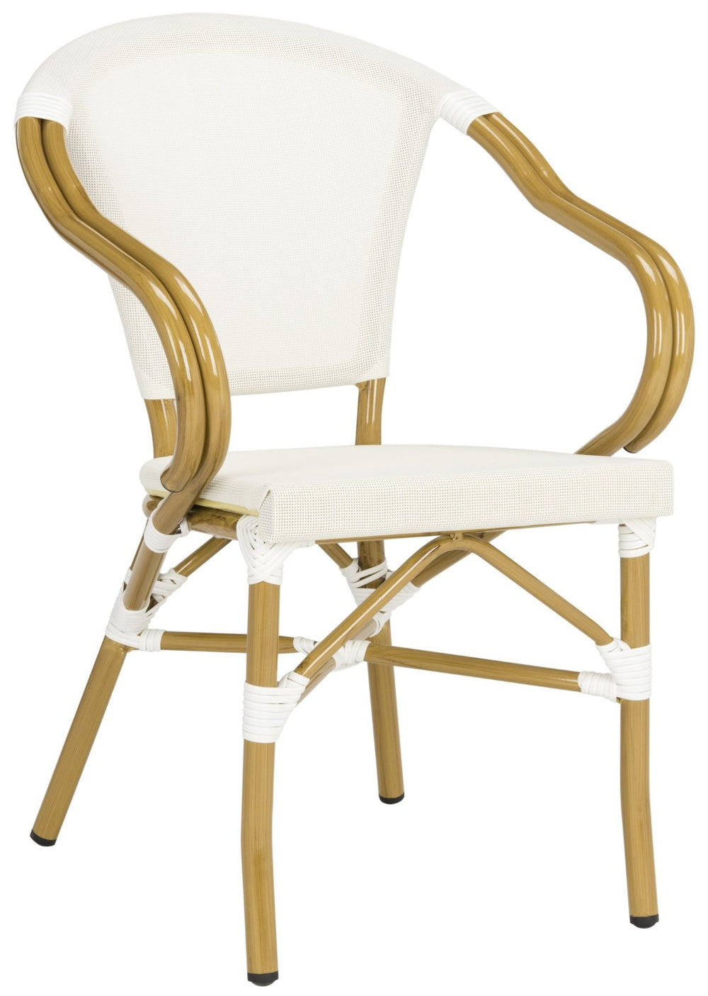 Safavieh KARINE Arm Chairs Set of 2 - Beige Peacock-Inspired Outdoor Seating for Patios, Decks & Pools PAT4003B-SET2