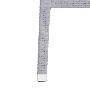 Safavieh KELDA Stylish Stackable Arm Chairs for Outdoor Living - Weather-Resistant, Comfortable Seating Set Grey PAT4004C-SET2