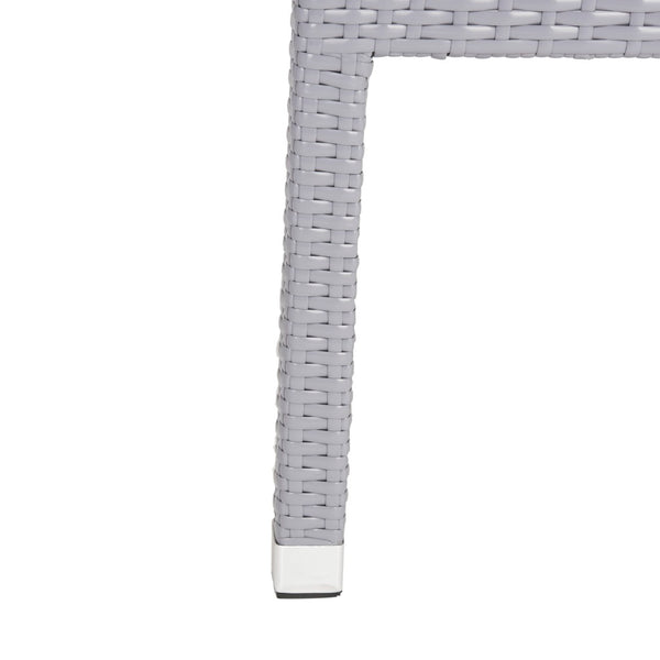 Safavieh KELDA Stylish Stackable Arm Chairs for Outdoor Living - Weather-Resistant, Comfortable Seating Set Grey PAT4004C-SET2