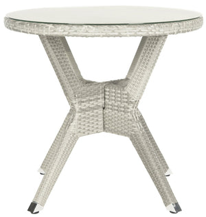 Safavieh LANGER Round Accent Table - Stylish Grey Wicker Design for Indoor & Outdoor Living Spaces, Durable & Versatile PAT4006A