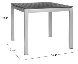 Safavieh ONIKA Modern Square Outdoor Accent Table with Black Slatted Top – Stylish, Durable & Versatile! PAT4007A