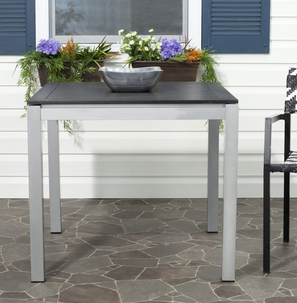Safavieh ONIKA Modern Square Outdoor Accent Table with Black Slatted Top – Stylish, Durable & Versatile! PAT4007A