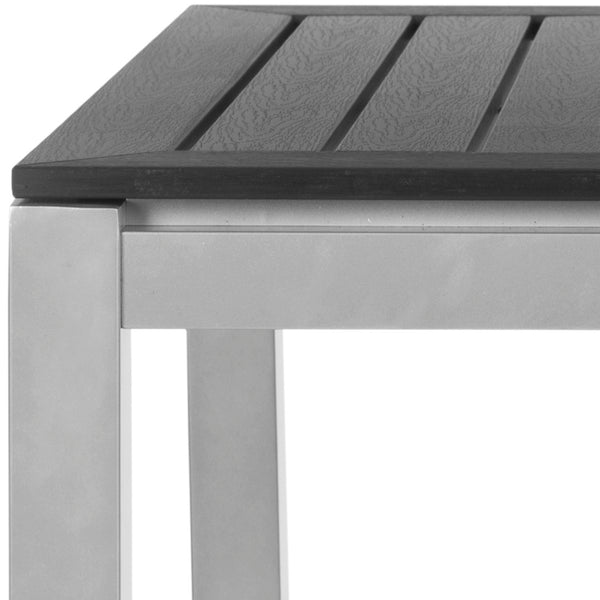 Safavieh ONIKA Modern Square Outdoor Accent Table with Black Slatted Top – Stylish, Durable & Versatile! PAT4007A