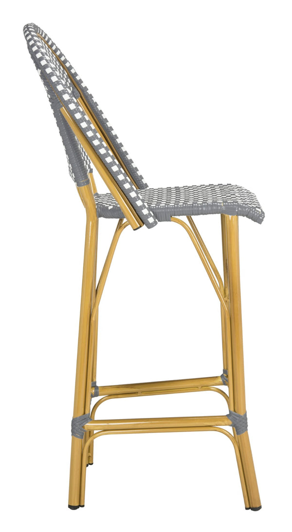 Safavieh FORD Barstool - Elegant French Bistro Design for Indoor & Outdoor Use, Stylish Seating Option Grey / White PAT4008B