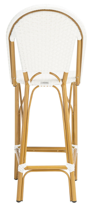 Safavieh FORD Barstool - Elegant French Bistro Design for Indoor & Outdoor Use, Stylish Seating Option White PAT4008C