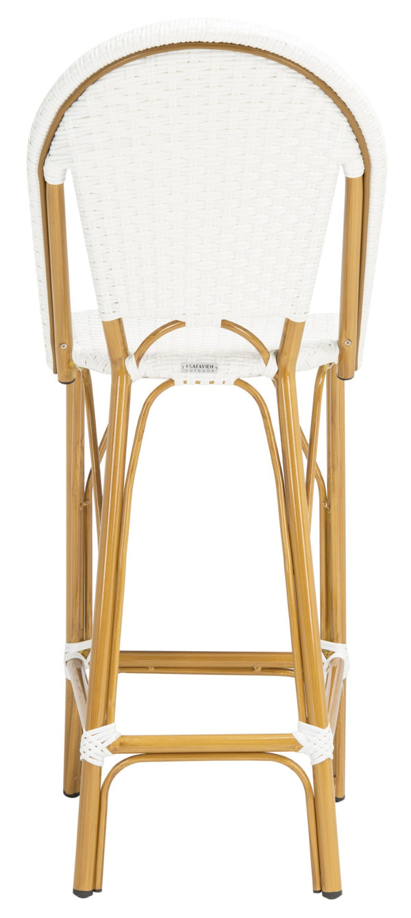 Safavieh FORD Barstool - Elegant French Bistro Design for Indoor & Outdoor Use, Stylish Seating Option White PAT4008C