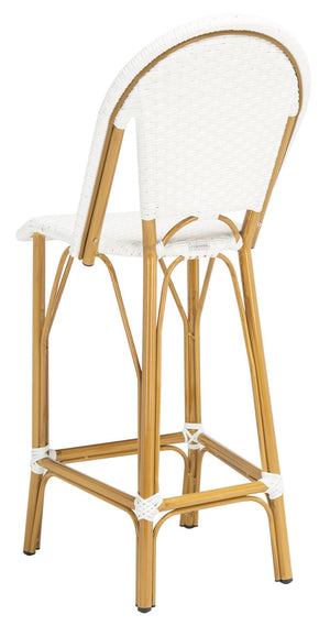 Safavieh FORD Barstool - Elegant French Bistro Design for Indoor & Outdoor Use, Stylish Seating Option White PAT4008C