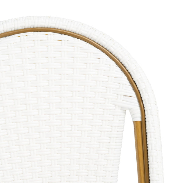 Safavieh FORD Barstool - Elegant French Bistro Design for Indoor & Outdoor Use, Stylish Seating Option White PAT4008C