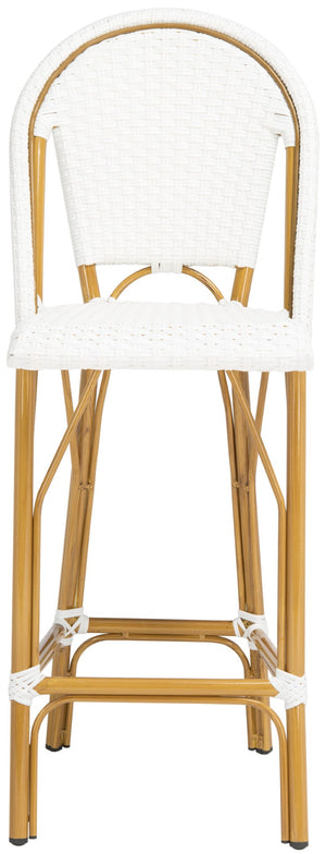 Safavieh FORD Barstool - Elegant French Bistro Design for Indoor & Outdoor Use, Stylish Seating Option White PAT4008C