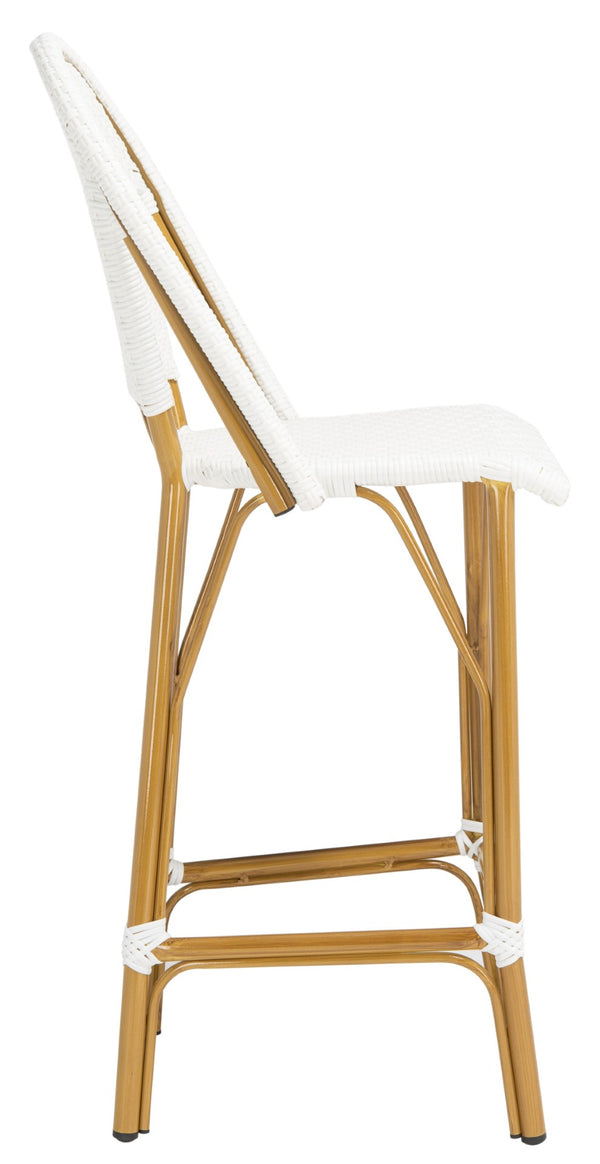 Safavieh FORD Barstool - Elegant French Bistro Design for Indoor & Outdoor Use, Stylish Seating Option White PAT4008C