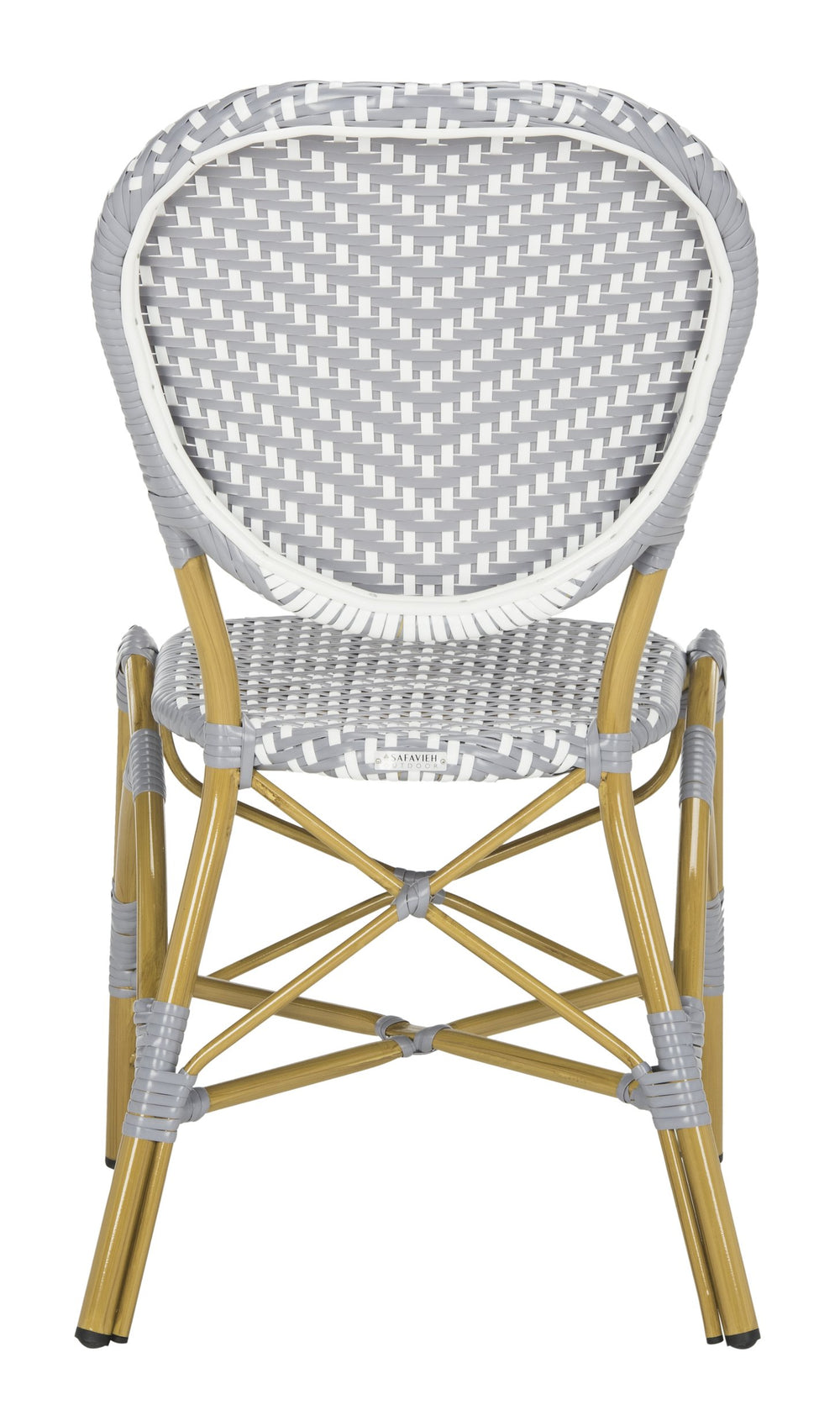 Safavieh Lisbeth Stylish Outdoor Side Chair In Grey And White - Perfect For Patios And Gardens, M2 Collection Grey ,White Pe Wicker,Aluminium Pat4010b