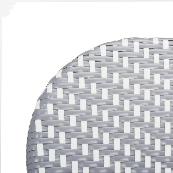 Safavieh Lisbeth Stylish Outdoor Side Chair In Grey And White - Perfect For Patios And Gardens, M2 Collection Grey ,White Pe Wicker,Aluminium Pat4010b