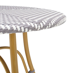 Safavieh KYLIE Bistro Table - Classic Rattan Design for Café-Style Charm in Indoor and Outdoor Spaces Grey / White PAT4011B
