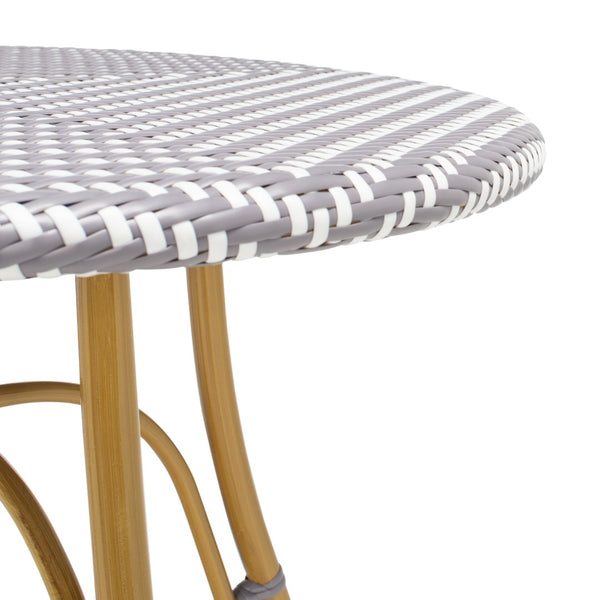 Safavieh KYLIE Bistro Table - Classic Rattan Design for Café-Style Charm in Indoor and Outdoor Spaces Grey / White PAT4011B