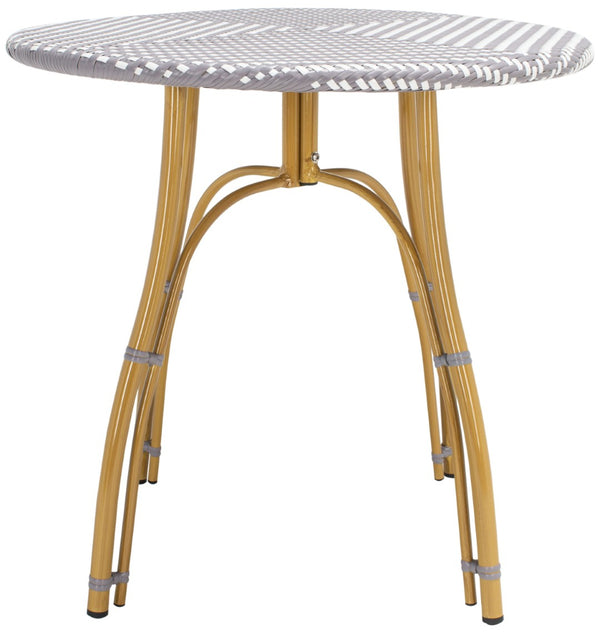 Safavieh KYLIE Bistro Table - Classic Rattan Design for Café-Style Charm in Indoor and Outdoor Spaces Grey / White PAT4011B