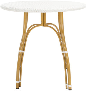 Safavieh KYLIE Bistro Table - Classic Rattan Design for Café-Style Charm in Indoor and Outdoor Spaces White PAT4011C