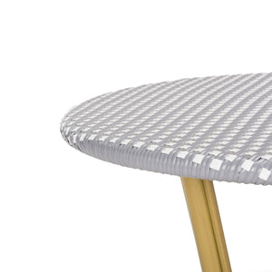 Safavieh SIDFORD Bistro Table - Elegant French Rattan Design for Indoor & Outdoor Spaces, Perfect for Dining Grey / White PAT4012B