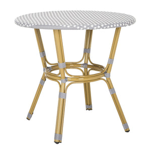 Safavieh SIDFORD Bistro Table - Elegant French Rattan Design for Indoor & Outdoor Spaces, Perfect for Dining Grey / White PAT4012B