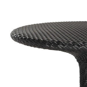 Safavieh BILSON Contemporary Black Bistro Table – Elegant Rattan Design for Patios, Balconies & Cafés PAT4017A