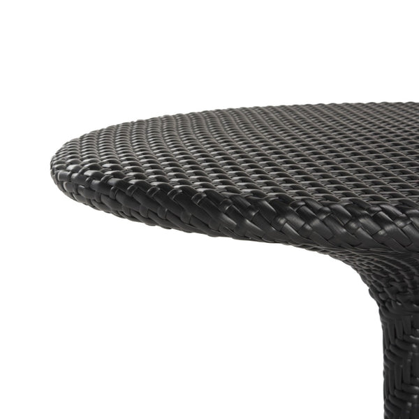 Safavieh BILSON Contemporary Black Bistro Table – Elegant Rattan Design for Patios, Balconies & Cafés PAT4017A