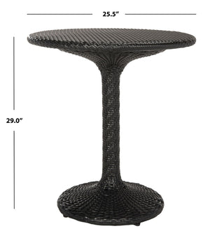 Safavieh BILSON Contemporary Black Bistro Table – Elegant Rattan Design for Patios, Balconies & Cafés PAT4017A