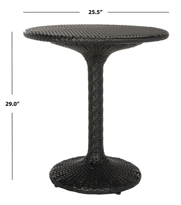Safavieh BILSON Contemporary Black Bistro Table – Elegant Rattan Design for Patios, Balconies & Cafés PAT4017A