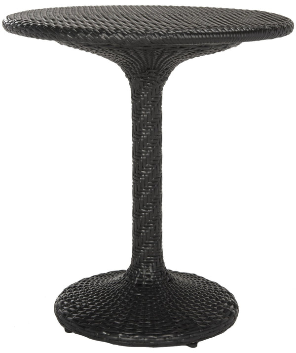 Safavieh BILSON Contemporary Black Bistro Table – Elegant Rattan Design for Patios, Balconies & Cafés PAT4017A