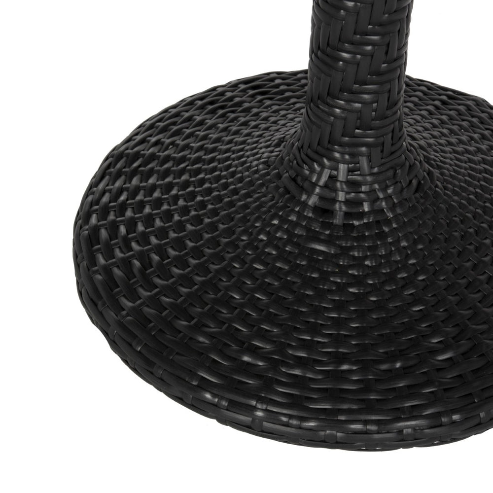 Safavieh BILSON Contemporary Black Bistro Table – Elegant Rattan Design for Patios, Balconies & Cafés PAT4017A