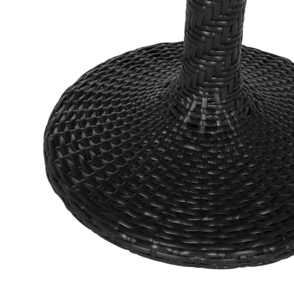 Safavieh BILSON Contemporary Black Bistro Table – Elegant Rattan Design for Patios, Balconies & Cafés PAT4017A