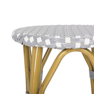 Safavieh KELSEY Barstool – Elegant French Café Style for Indoor/Outdoor Use, Durable Wicker Frame Design Grey / White PAT4018B