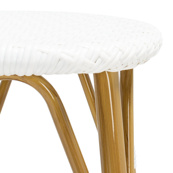 Safavieh KELSEY Barstool – Elegant French Café Style for Indoor/Outdoor Use, Durable Wicker Frame Design White PAT4018C