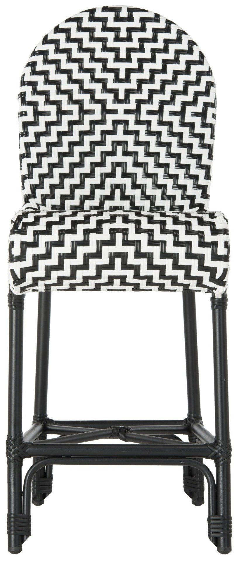 Safavieh SHEA Glamorous Black and White Counter Stool - Stylish Indoor/Outdoor Seating with Durability PAT4020A