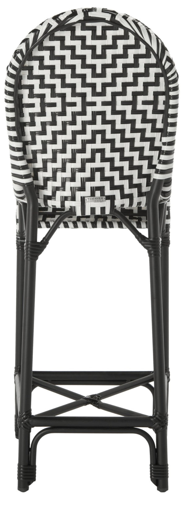 Safavieh TILDEN Barstool - Elegant Black and White Wicker Design for Indoor/Outdoor Modern Dining Spaces PAT4021A