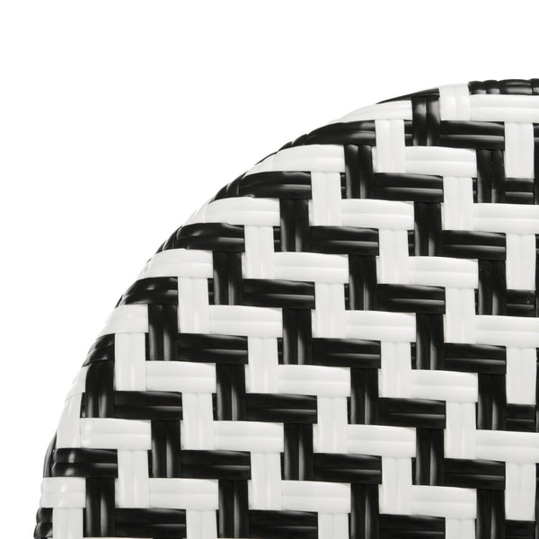 Safavieh TILDEN Barstool - Elegant Black and White Wicker Design for Indoor/Outdoor Modern Dining Spaces PAT4021A