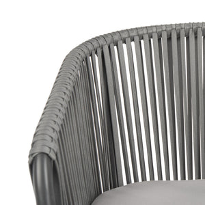 Safavieh MATTEO Contemporary Rope Chair in Grey with Plush Cushion - Ideal for Stylish Outdoor Spaces PAT4022A-SET2