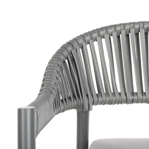 Safavieh GREER Outdoor Rope Chair with Plush Grey Cushion - Stylish, Durable, and Perfect for Patios & Balconies PAT4023A-SET2