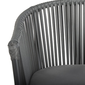 Safavieh KOFI Modern Rope Chair in Grey with Cushioned Seat - Stylish Outdoor Seating for Patios & Decks PAT4025A-SET2